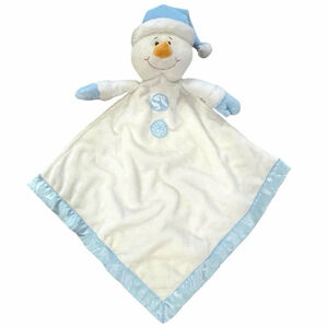 Baby Ganz Unisex Snowman Blanket Lovey HX7385 White Blue Soft Winter Christmas